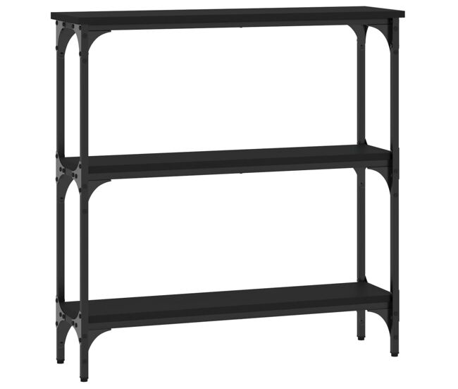 Mesa consola - mesa de entrada madera de ingeniería negra 75x22,5x75 cm