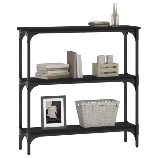 Mesa Consola - Mesa De Entrada 75x22,5x75 cm derivados de madeira preto