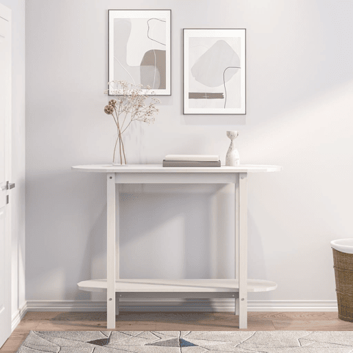 Mesa Consola - Mesa De Entrada 110x40x80 cm pinho maciço branco