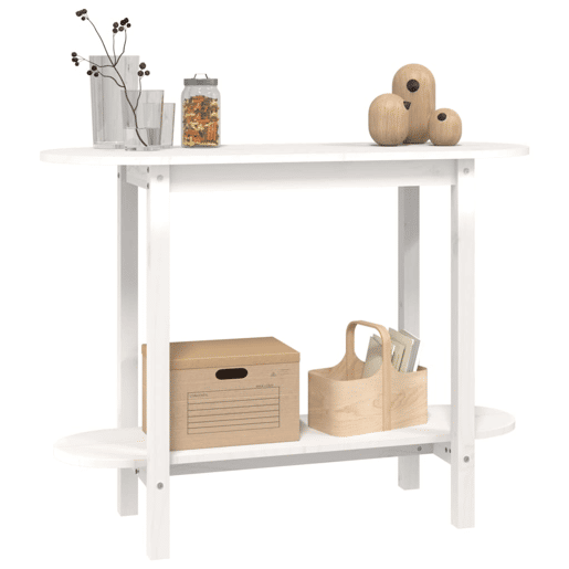 Mesa Consola - Mesa De Entrada 110x40x80 cm pinho maciço branco