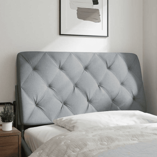 Almofadão de Cabeceira - Cabeceira de cama 100 cm tecido cinzento-claro