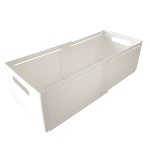 Organizador de Cozinha Expansível em Polipropileno u2013 Medidas: 10x28-48x8 cm e 20x28-48x15 cm u2013 Ideal para Gavetas e Bancadas u2013 Branco u2013 Marca Nyana Home