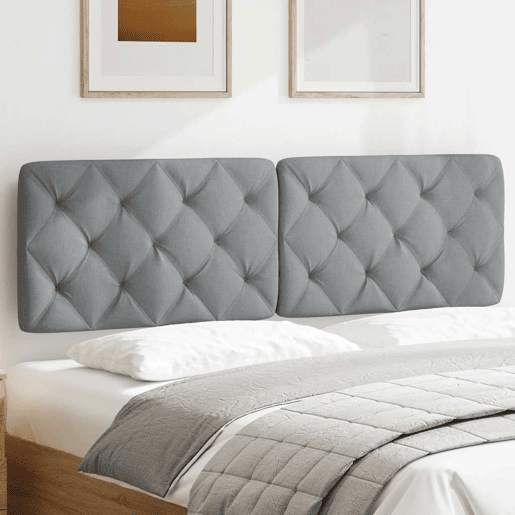 Almofadão de Cabeceira - Cabeceira de cama 160 cm tecido cinzento-claro