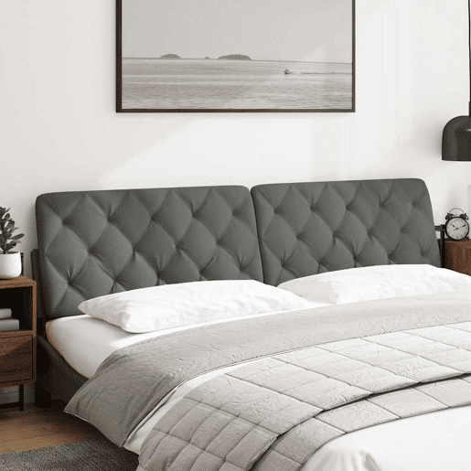 Almofadão de Cabeceira - Cabeceira de cama 200 cm tecido cinzento-escuro Almofadão de Cabeceira - Cabeceira de cama 200 cm tecido cinzento-escuro