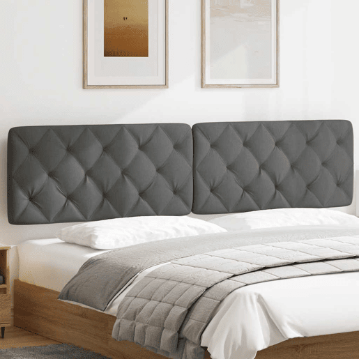 Almofadão de Cabeceira - Cabeceira de cama 200 cm tecido cinzento-escuro Almofadão de Cabeceira - Cabeceira de cama 200 cm tecido cinzento-escuro