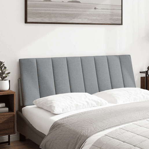 Almofadão de Cabeceira - Cabeceira de cama 140 cm tecido cinzento-claro