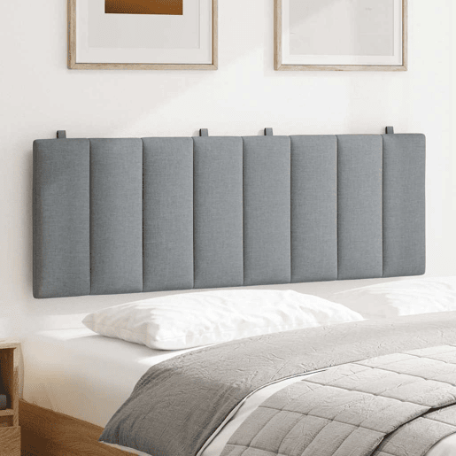 Almofadão de Cabeceira - Cabeceira de cama 140 cm tecido cinzento-claro