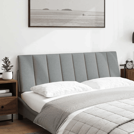 Almofadão de Cabeceira - Cabeceira de cama 160 cm tecido cinzento-claro