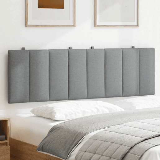 Almofadão de Cabeceira - Cabeceira de cama 160 cm tecido cinzento-claro
