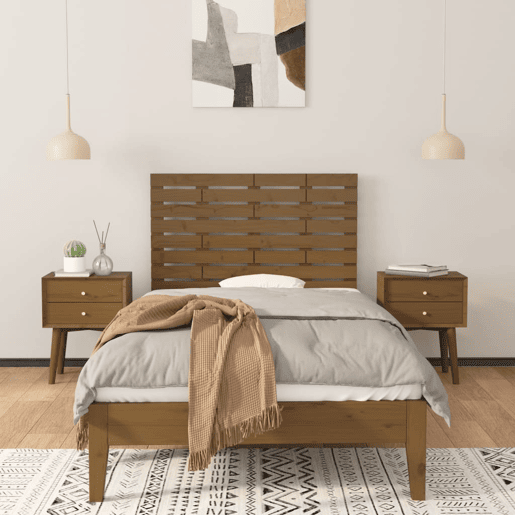 Cabeceira - Cabeceira de cama de parede 81x3x63 cm pinho maciço castanho-mel