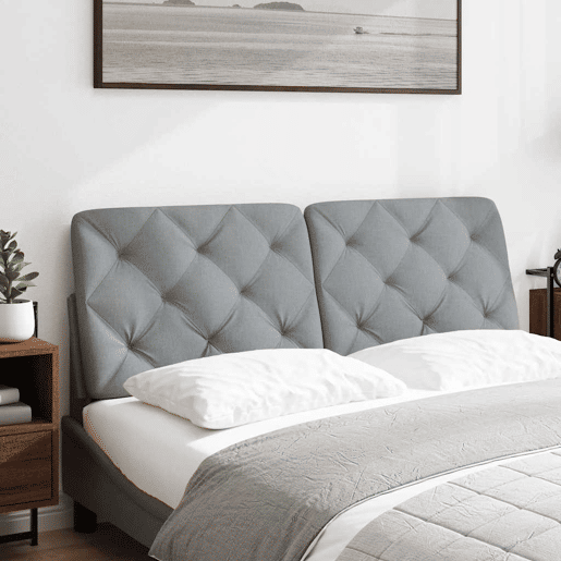 Almofadão de Cabeceira - Cabeceira de cama 120 cm tecido cinzento-claro