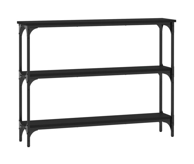 Mesa consola - mesa de entrada madera de ingeniería negra 100x22,5x75 cm