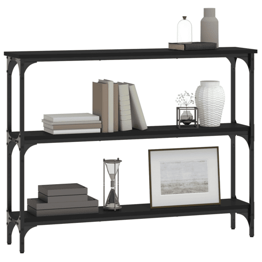 Mesa Consola - Mesa De Entrada 100x22,5x75 cm derivados de madeira preto