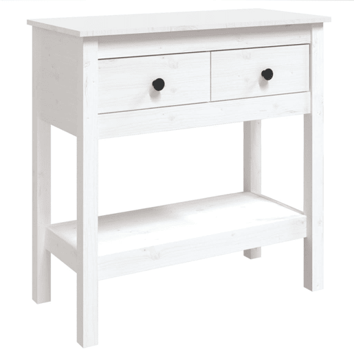 Mesa Consola - Mesa De Entrada 75x35x75 cm pinho maciço branco