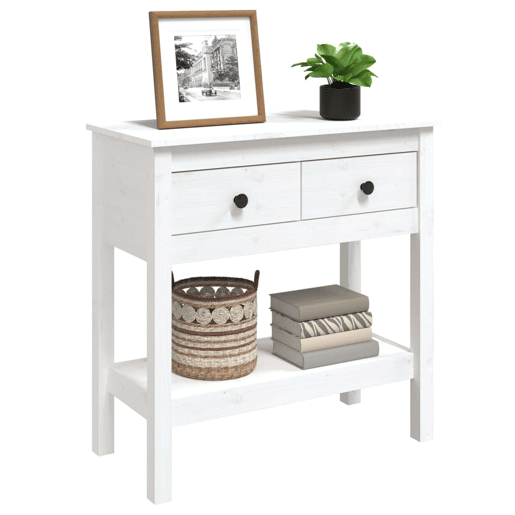 Mesa Consola - Mesa De Entrada 75x35x75 cm pinho maciço branco