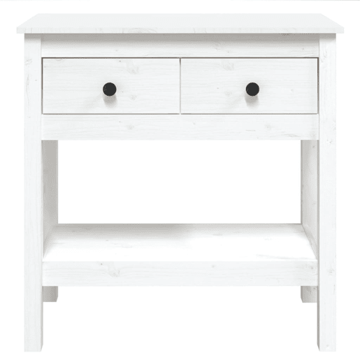 Mesa Consola - Mesa De Entrada 75x35x75 cm pinho maciço branco