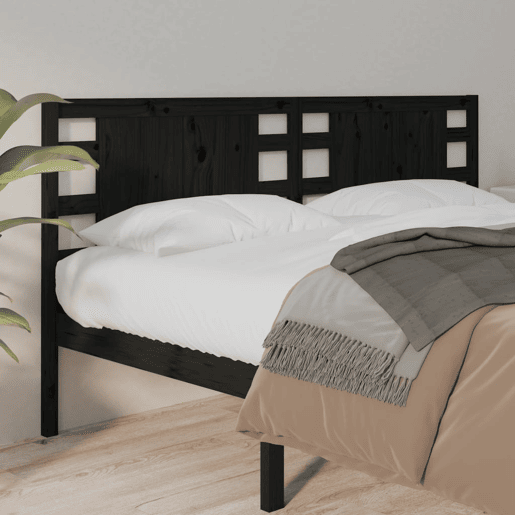 Cabeceira - Cabeceira de cama 146x4x100 cm pinho maciço preto