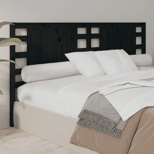 Cabeceira - Cabeceira de cama 146x4x100 cm pinho maciço preto