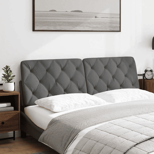 Almofadão de Cabeceira - Cabeceira de cama 160 cm tecido cinzento-escuro