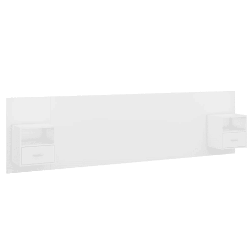 Cabeceira - Cabeceira de cama cama + armários madeira processada branco