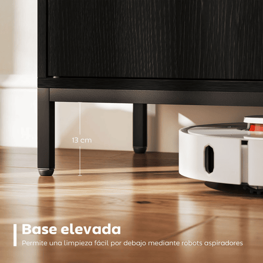 HOMCOM Aparador para Sala de Estar com 2 Portas Moderno Prateleira Ajustável e Base Elevada para Sala de Jantar Corredor Quarto, 80x40x90 cm Preto