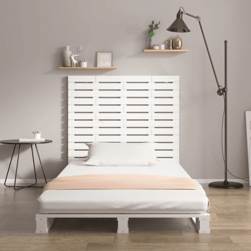 Cabeceira - Cabeceira de cama de parede 126x3x91,5cm madeira de pinho maciça branco