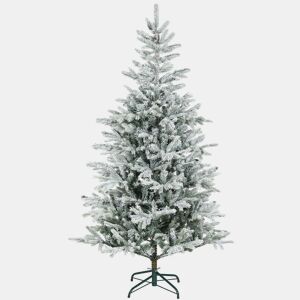 HOMCOM Árvore de Natal Artificial 180 cm Árvore de Natal Nevada Abeto Artificial com 1207 Ramos Base Dobrável e Fácil de Montar Decoração para Casa Escritório Festas Verde