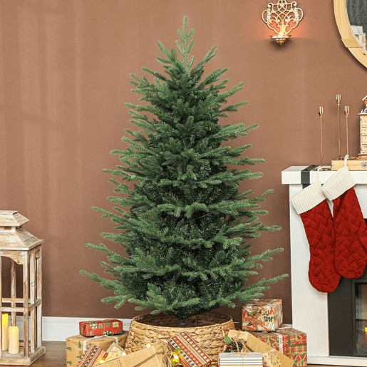 HOMCOM Árvore de Natal Artificial 150 cm Árvore de Natal com 1186 Ramos Densos Suporte Metálico Dobrável Montagem Fácil para Interior Verde