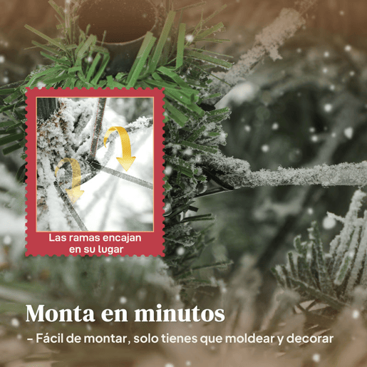 HOMCOM Árvore de Natal Artificial 150 cm Árvore de Natal Nevada Abeto Artificial com 828 Ramos Base Dobrável e Fácil de Montar Decoração para Casa Escritório Festas Verde
