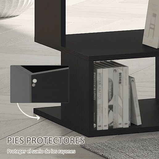 HOMCOM Mesa Auxiliar Mesa de Cabeceira Mesa Centro de 2 Níveis com Prateleira de Armazenamento para Sala Quarto Estante 40x40x43 cm Preto