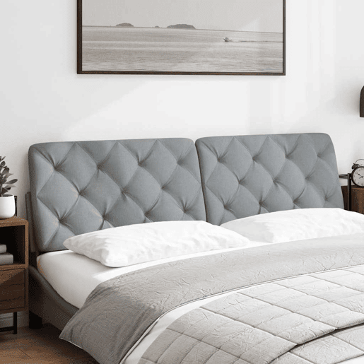Almofadão de Cabeceira - Cabeceira de cama 180 cm tecido cinzento-claro