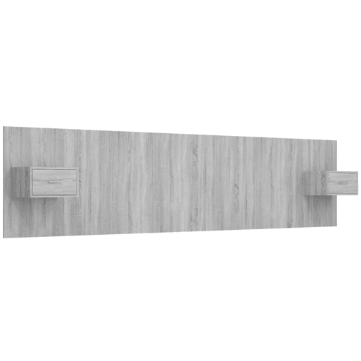 Cabeceira - Cabeceira de cama cama + armários madeira processada sonoma cinzento