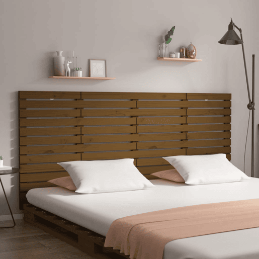 Cabeceira - Cabeceira de cama de parede 166x3x91,5 cm pinho maciço castanho-mel