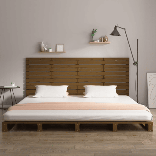 Cabeceira - Cabeceira de cama de parede 166x3x91,5 cm pinho maciço castanho-mel