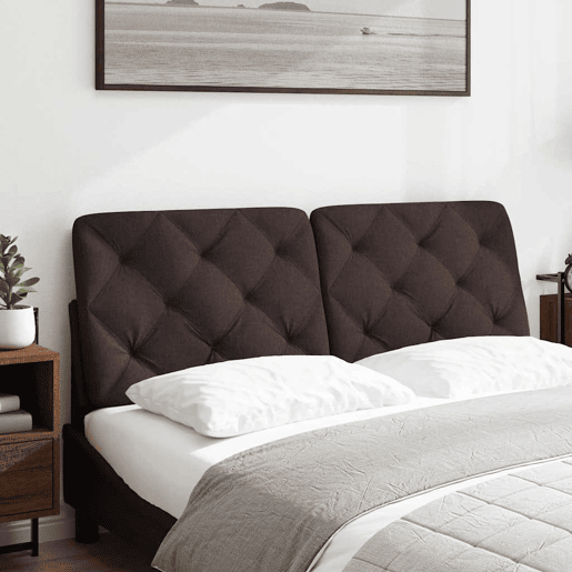 Almofadão de Cabeceira - Cabeceira de cama 120 cm tecido castanho-escuro