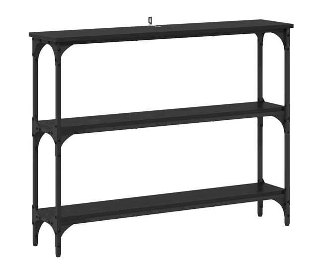 Mesa consola - mesa de entrada con estante roble negro 100 x 22.5 x 75 cm