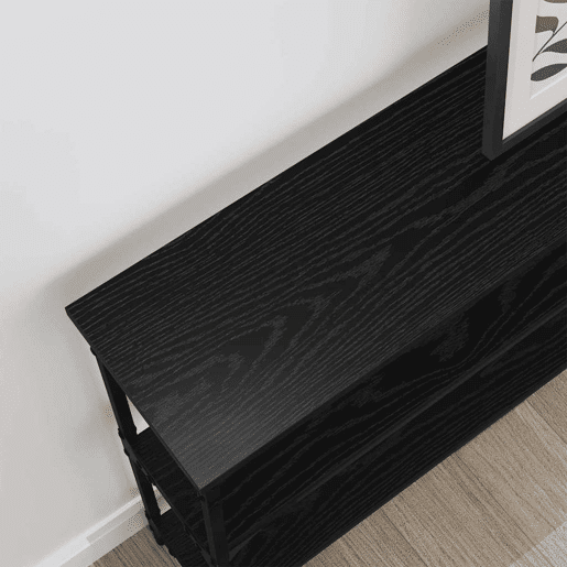 Mesa Consola - Mesa De Entrada com prateleira Carvalho preto 100 x 22.5 x 75 cm