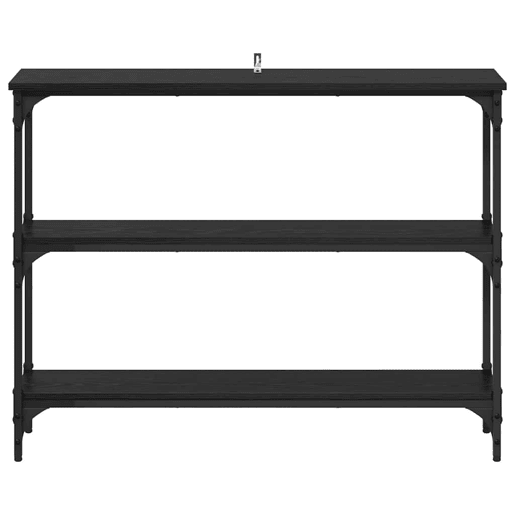 Mesa Consola - Mesa De Entrada com prateleira Carvalho preto 100 x 22.5 x 75 cm