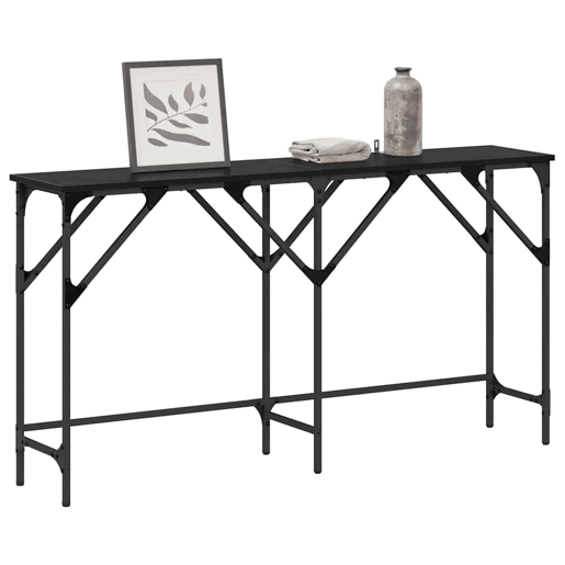 Mesa Consola - Mesa De Entrada Carvalho preto 140 x 29 x 75 cm Madeira processada