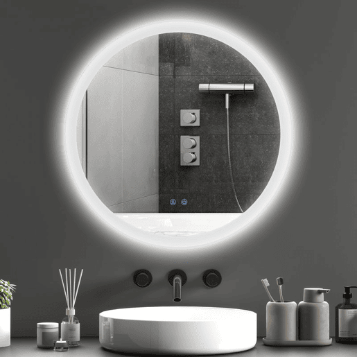 kleankin Espelho Casa de Banho Redondo com Luzes LED Ø60 cm Espelho com Iluminação Função Antiembaciamento 3 Luzes Função de Memória e Interruptor Tátil Prata kleankin Espelho Casa de Banho Redondo com Luzes LED Ø60 cm Espelho com Iluminação Função Antiembaciamento 3 Luzes Função de Memória e Interruptor Tátil Prata