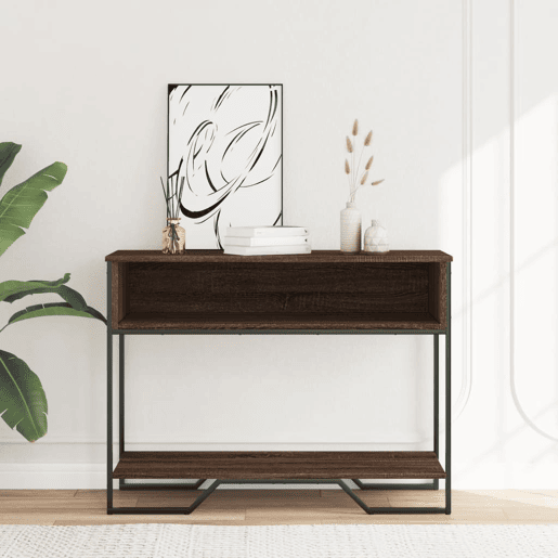 Mesa Consola - Mesa De Entrada 100x35x74,5 cm derivados madeira carvalho castanho