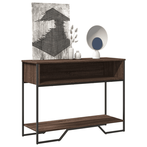 Mesa Consola - Mesa De Entrada 100x35x74,5 cm derivados madeira carvalho castanho