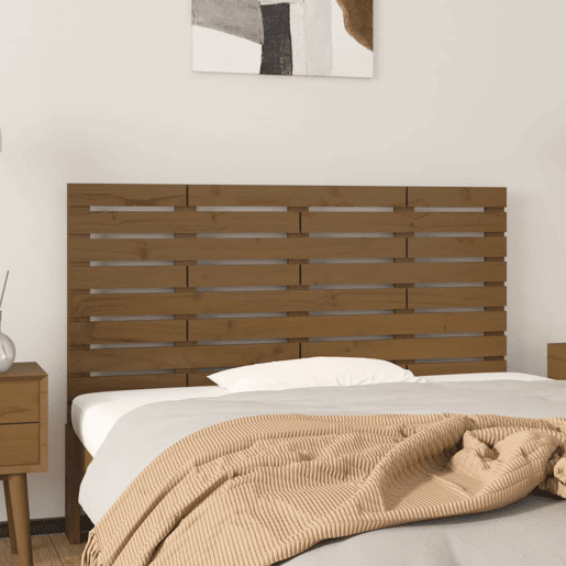 Cabeceira - Cabeceira de cama de parede 146x3x63 cm pinho maciço castanho-mel