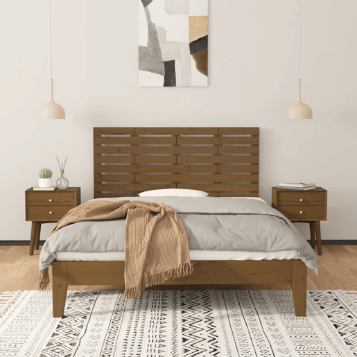 Cabeceira - Cabeceira de cama de parede 146x3x63 cm pinho maciço castanho-mel