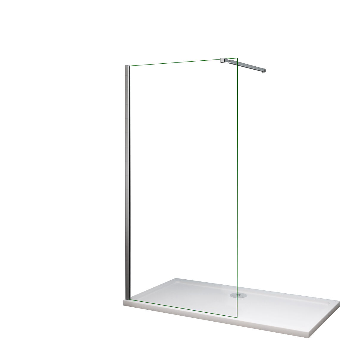 Mampara de ducha fija vidrio antical de 10mm con barra ajustable 73-120cm perfil cromo tamaño (108-110)x200cm