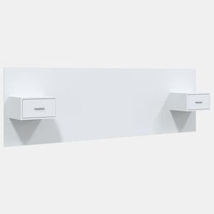 Cabeceira - Cabeceira de cama cama + armários madeira processada branco