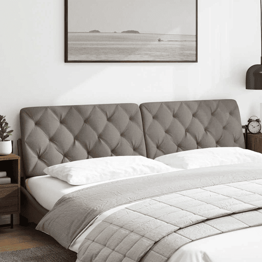 Almofadão de Cabeceira - Cabeceira de cama 200 cm tecido cinzento-acastanhado Almofadão de Cabeceira - Cabeceira de cama 200 cm tecido cinzento-acastanhado