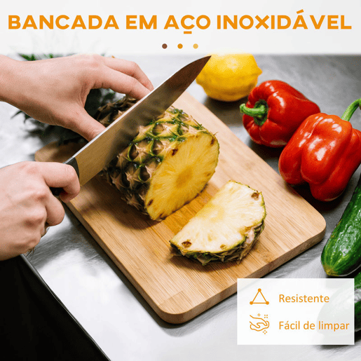 HOMCOM Ilha de Cozinha com Rodas Carrinho de Cozinha com Bancada de Aço Inoxidável 2 Gavetas 4 Portas 2 Prateleiras Ajustáveis Suporte para Especiarias e Toalheiro 145x45x93 cm Preto HOMCOM Ilha de Cozinha com Rodas Carrinho de Cozinha com Bancada de Aço Inoxidável 2 Gavetas 4 Portas 2 Prateleiras Ajustáveis Suporte para Especiarias e Toalheiro 145x45x93 cm Preto