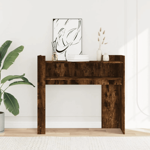 Mesa Consola - Mesa De Entrada 100x35x90 cm derivados de madeira carvalho fumado