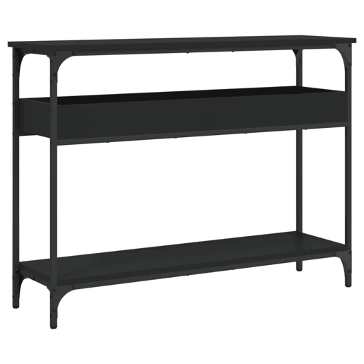 Mesa Consola - Mesa De Entrada c prateleira 100x29x75 cm derivados madeira preto